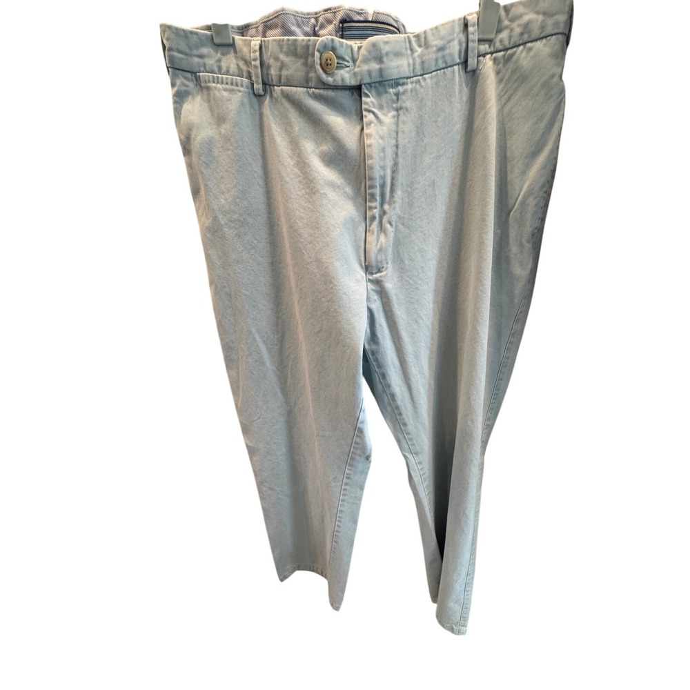 Peter Millar Mens Pima Cotton Chino Pants Light Blue Flat Front Size 36 Peru